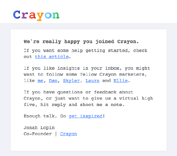 Crayon-Welcome-Email