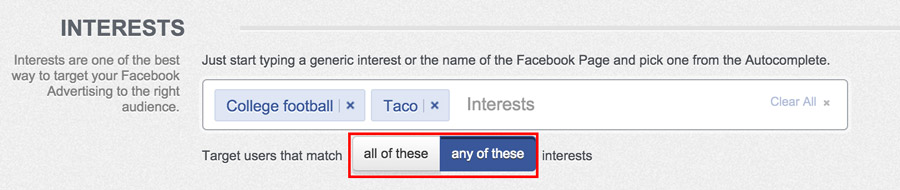 find interests on facebook targeted ads