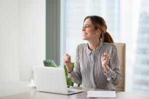 excited business woman