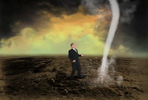 sales funnel man with tornado