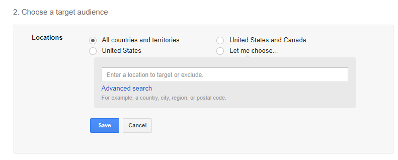 Google adwords tutorial how to choose a location